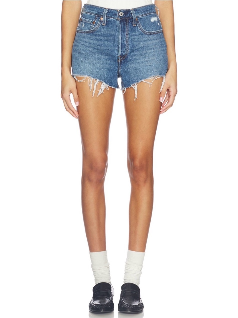nwt levi’s 501 denim shorts x revolve in luxor heat